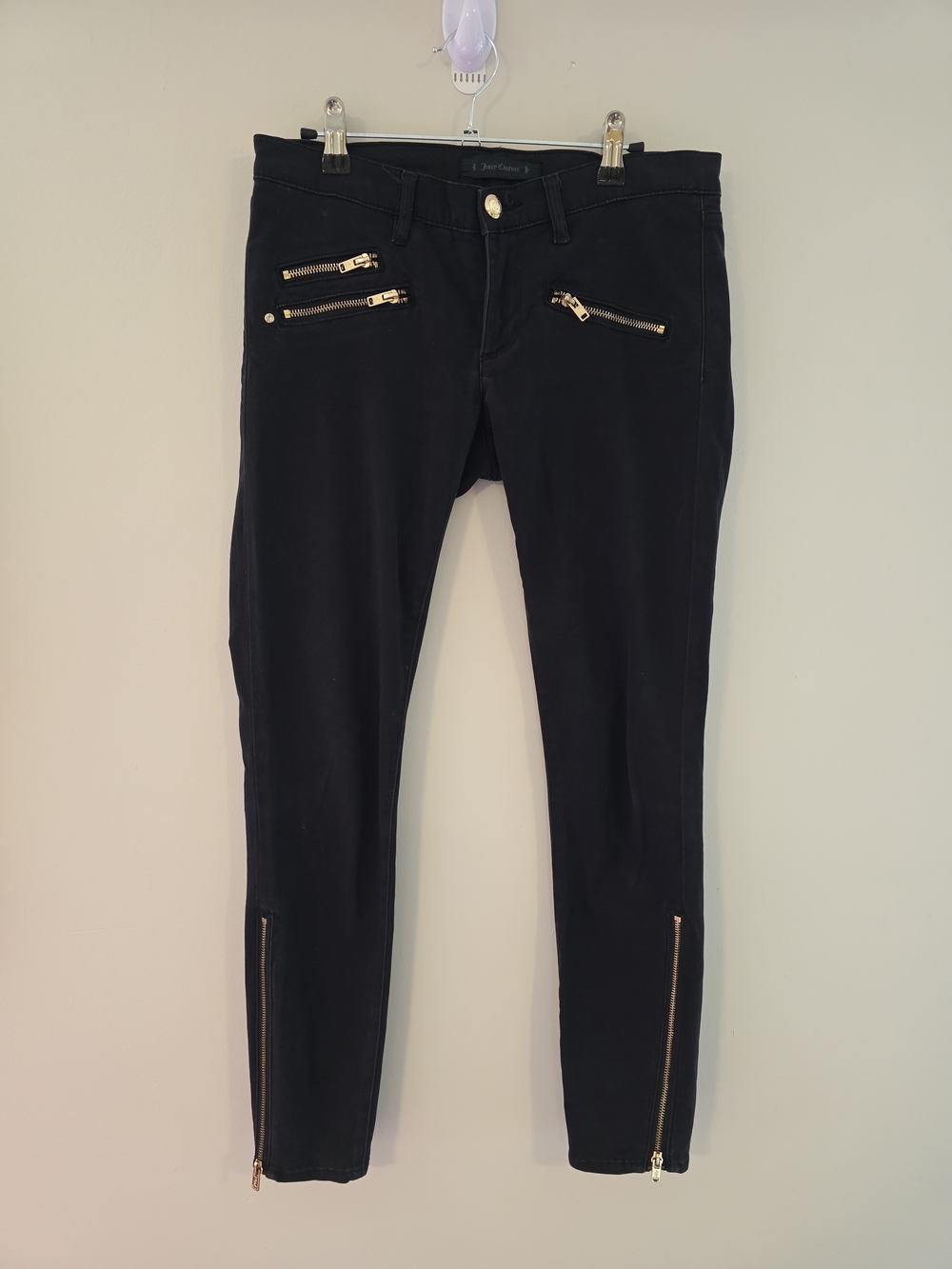 Juicy Couture Black Label Multi-Zip Low Rise Skinny Jeans